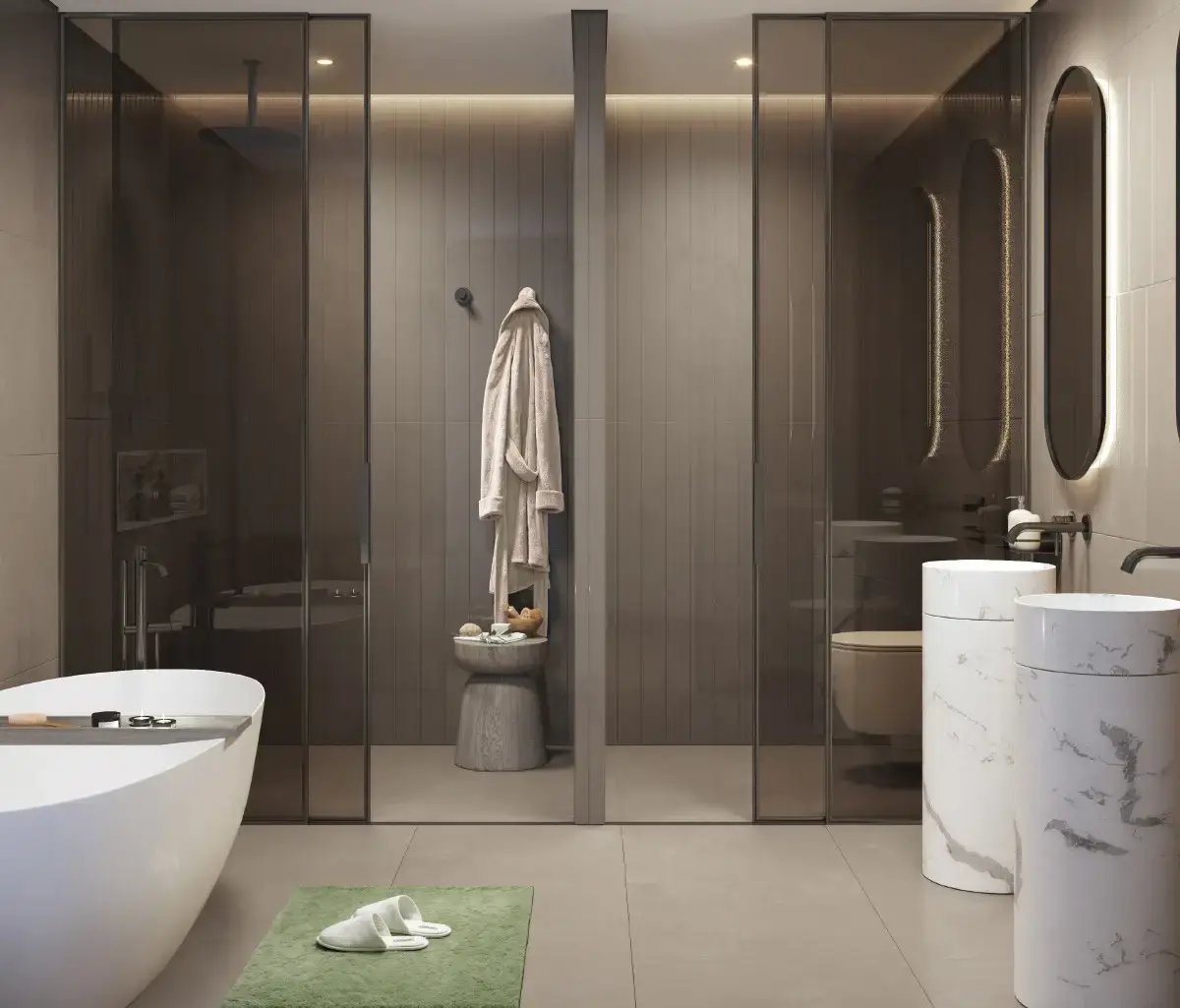 Modern kitchen with high-end appliances inside Mamsha Gardens residence
